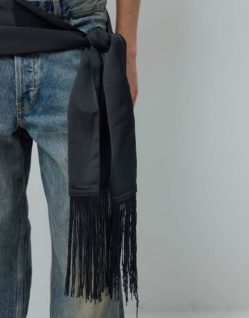 Reclaimed Vintage opera scarf in black, 3 of 3