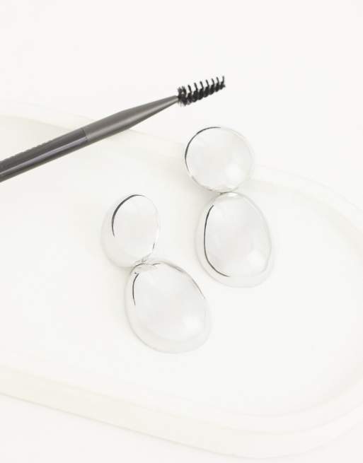 Reclaimed Vintage orecchini a bottone con pendente a goccia in argento, 2 di 4