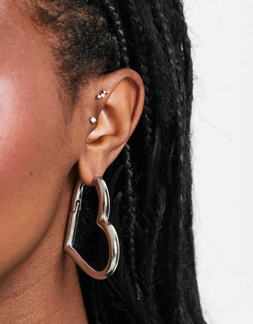 Cerchio Orecchini A Cuore Argento Sterling Orecchini Cerchio A Forma Di - Foto 2