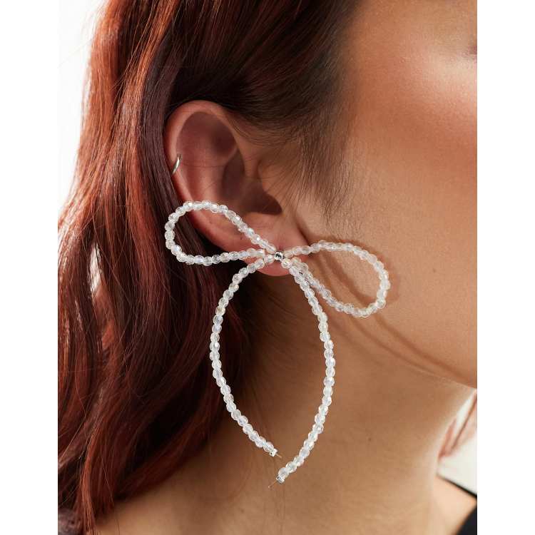 1 Coppia di Orecchini a Perno in Argento Sterling S925 con Fiocco