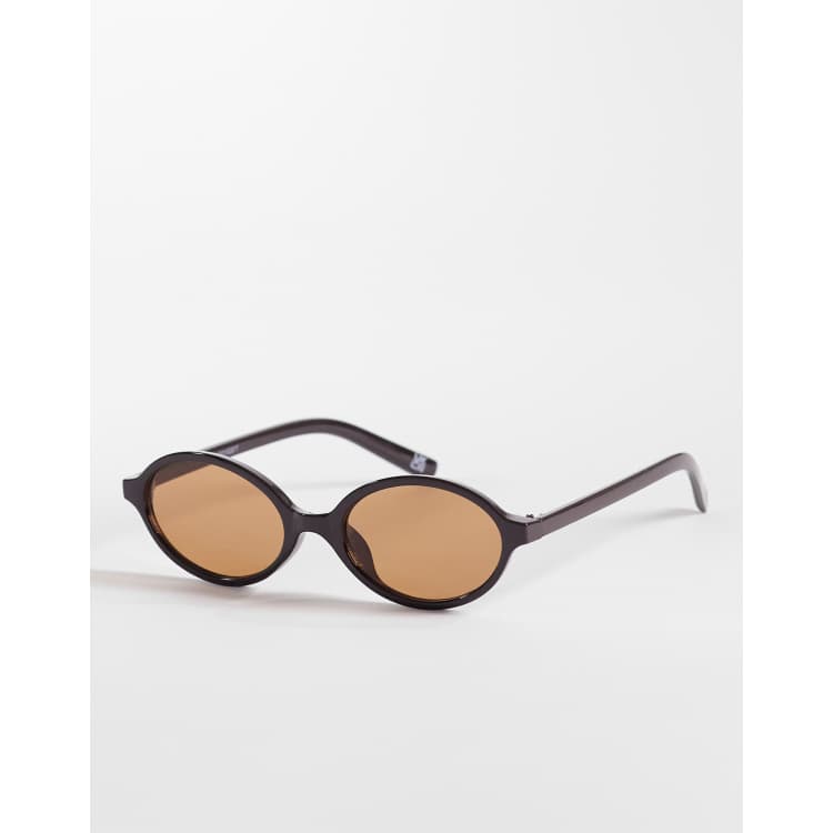 Retro Oval Chocolate Sunglasses APORRO Oval Vintage Sunglasses main image 4