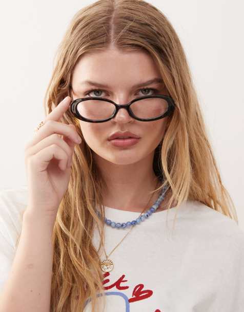 Reclaimed Vintage - Ovale bril tegen blauw licht in tortoise - view 1