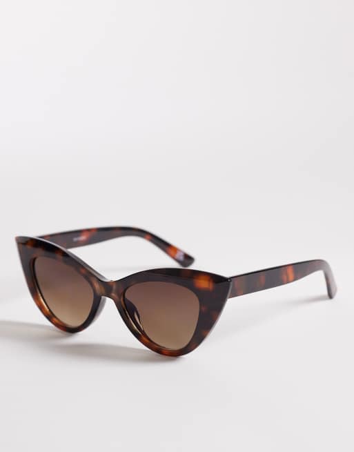 Reclaimed Vintage - Overdreven cat eye zonnebril in bruin