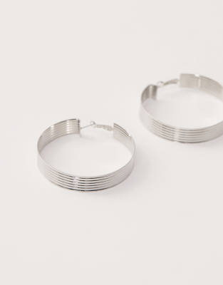 Reclaimed Vintage - Oversize-Creolen in Silberoptik