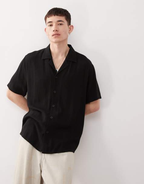 Reclaimed Vintage – Oversize-Hemd aus Leinen in Schwarz - view 1