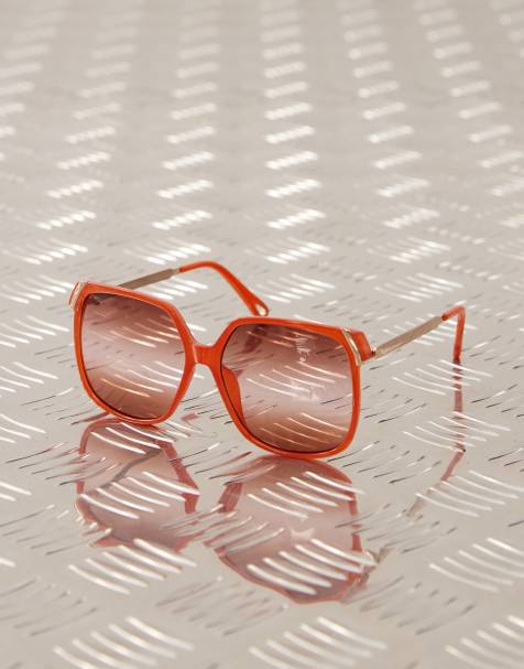Reclaimed Vintage oversize sunglasses red - view 1