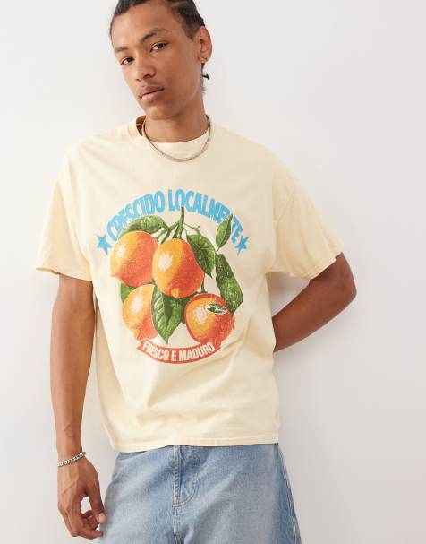 Reclaimed Vintage – Oversize-T-Shirt in Buttermilchgelb mit Zitronenprint - view 1