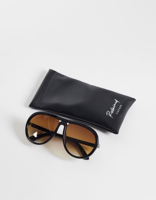 Reclaimed Vintage oversized aviator med lyse glas i brun, 3 af 3