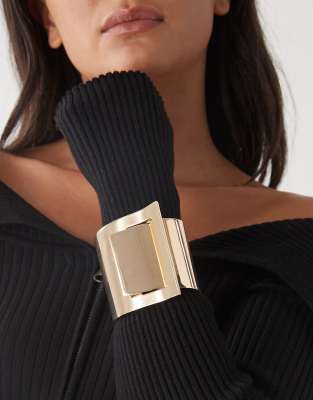 Reclaimed Vintage oversized buckle bangle in gold