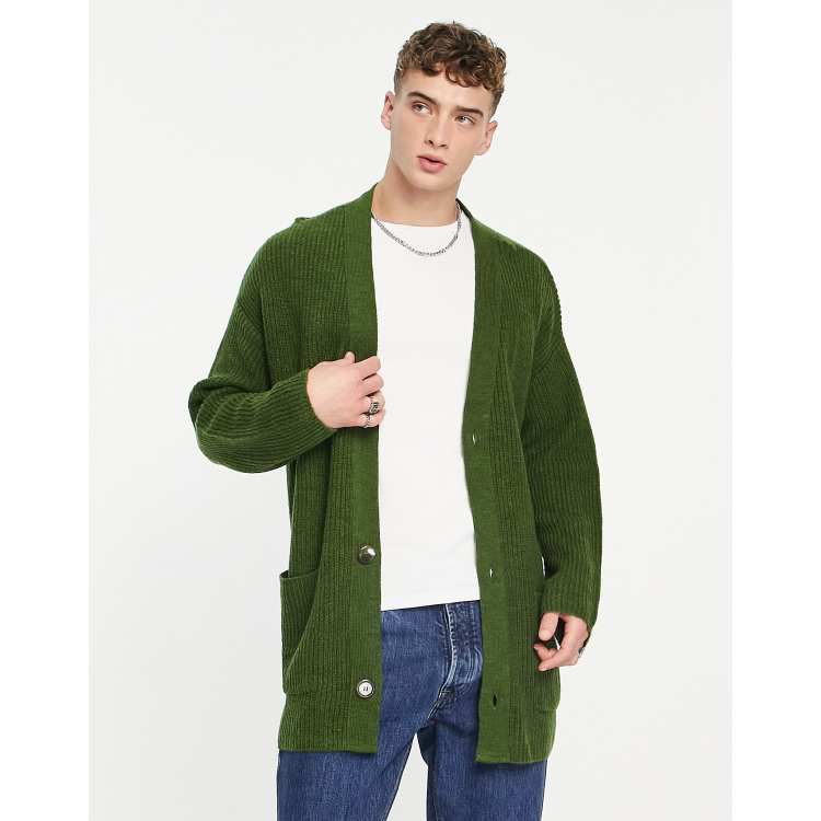 Reclaimed Vintage oversized cardigan in green | ASOS