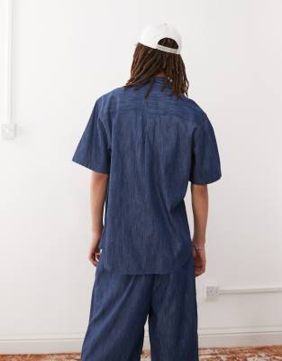 Reclaimed Vintage Oversized Chambray Denim Shirt In Blue