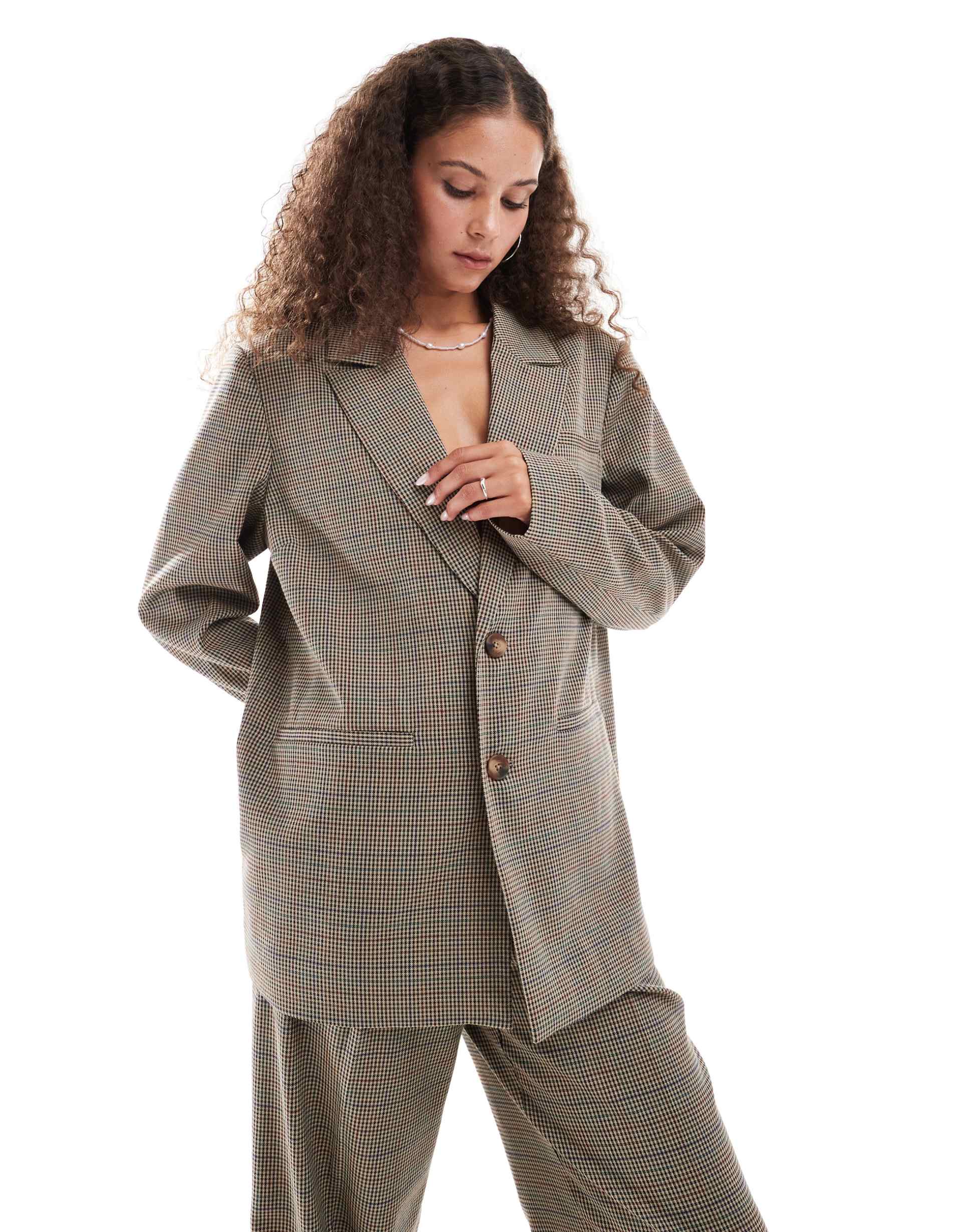 reclaimed vintage oversized check blazer