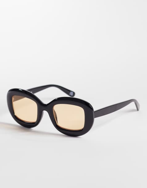 Reclaimed Vintage oversized circle glasses with tonal brown lens - view 1