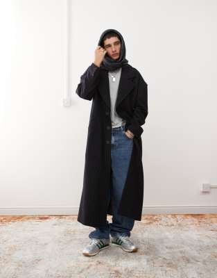 Reclaimed Vintage oversized coat in pinstripe