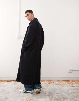 Reclaimed Vintage oversized coat in pinstripe
