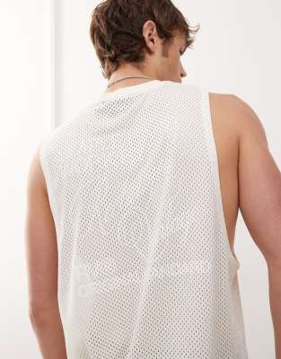Reclaimed Vintage Oversized Dropped Armhole Airtex Tank Top