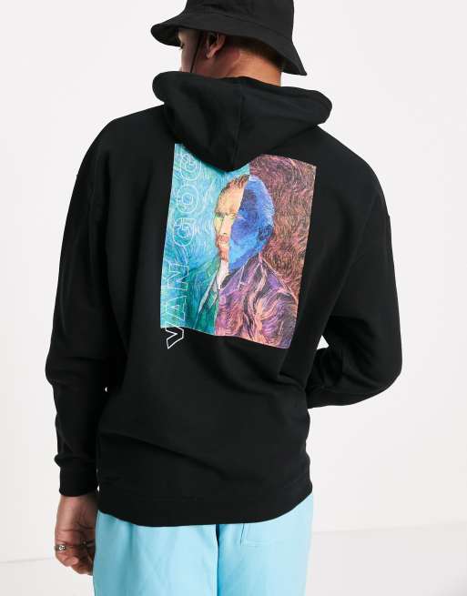 Reclaimed Vintage Oversized haettetroje med Van Gogh print i sort