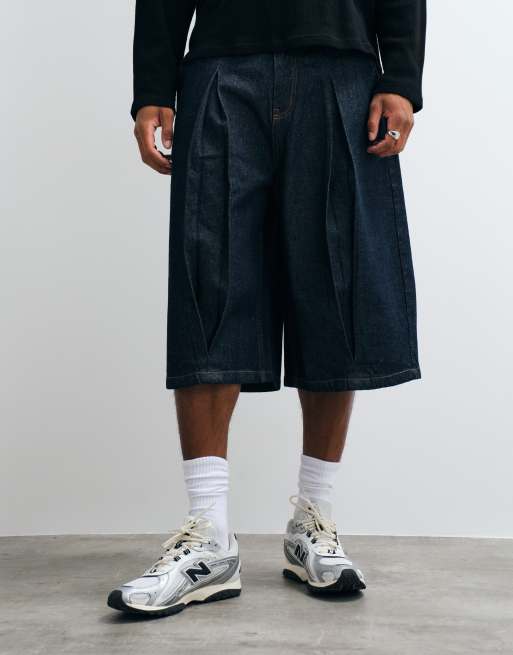 Reclaimed Vintage oversized jort i indigoblå denim, 3 av 5