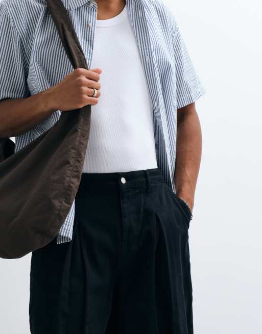 Reclaimed Vintage oversized jort i svart denim, 3 av 5