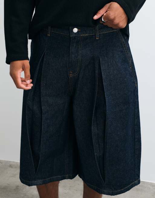 Reclaimed Vintage oversized jort in indigo denim, 2 of 5