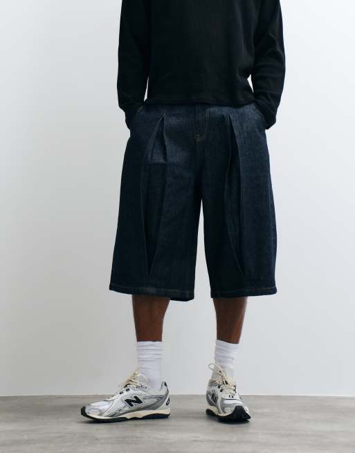 Reclaimed Vintage oversized jorts in indigo denim, 5 of 5
