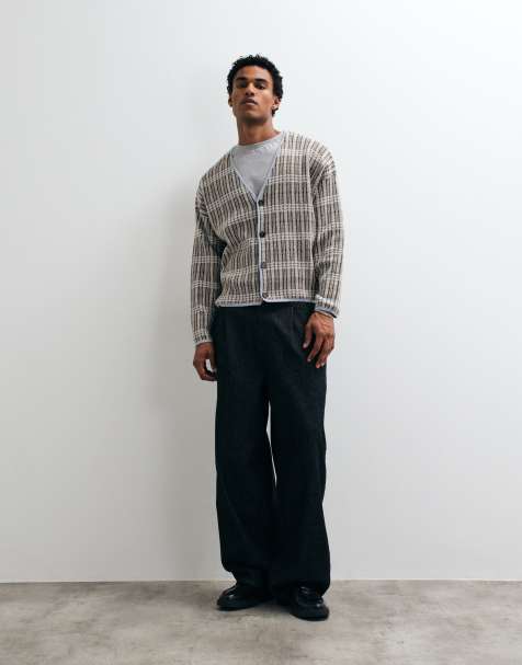 Reclaimed Vintage oversized knitted cardi in blue stitch - view 1