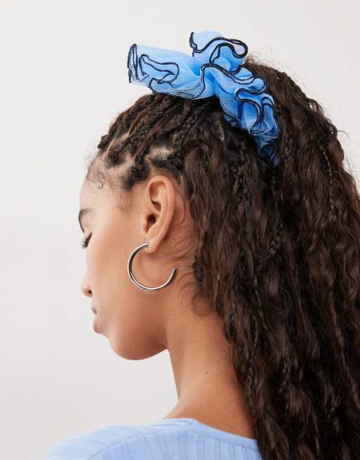 Reclaimed Vintage oversized scrunchie with contrast trim in blue | ASOS