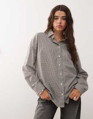 Reclaimed Vintage oversized shirt in brown gingham check