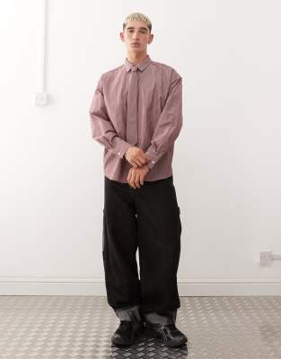 Reclaimed Vintage Oversized Shirt With Tie In Red