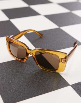 Shop Reclaimed Vintage Oversized Square Sunglasses In Brown