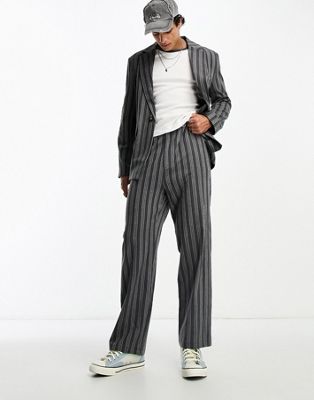 Reclaimed Vintage straight leg trouser co-ord in vintage blue and grey stripe