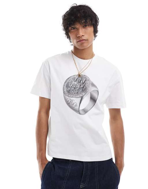 Reclaimed Vintage - Oversized T-shirt med hesteringsprint i hvid