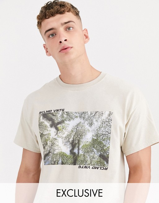 Reclaimed Vintage oversized t-shirt with camo graphic