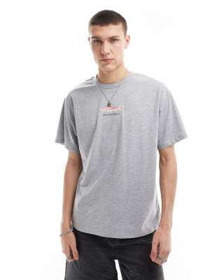 Reclaimed Vintage oversized t shirt with fish print in grey