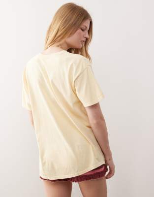 Reclaimed Vintage Oversized T-shirt With Lime Print In Yellow