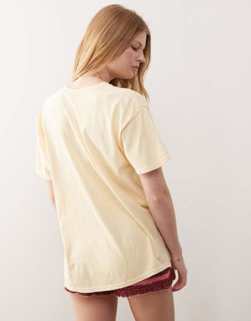 Reclaimed Vintage oversized t-shirt with lime print in yellow