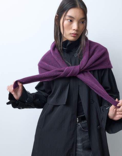 Reclaimed Vintage oversized triangle scarf in burgundy - view 1