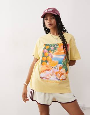 Reclaimed Vintage Oversized Vacation Print T-shirt