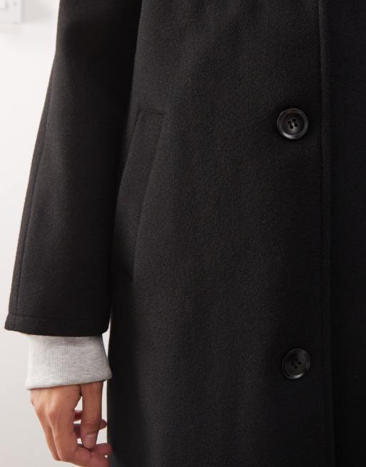 Reclaimed Vintage oversized wool look dad coat in black