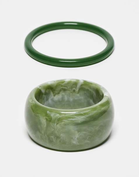 Reclaimed Vintage - Pakke med 2 grønne armbånd - view 1