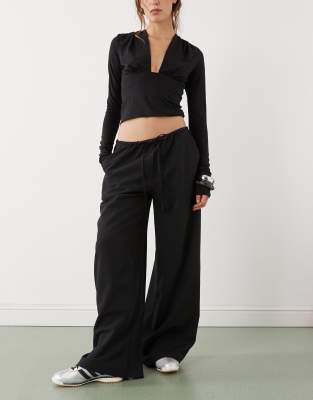 Pantalon ample à enfiler avec cordon de serrage - Noir 40