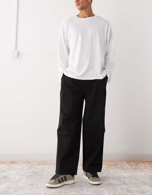 Reclaimed Vintage - Pantalon ample habillé à doubles pinces - Noir, 2 de 5
