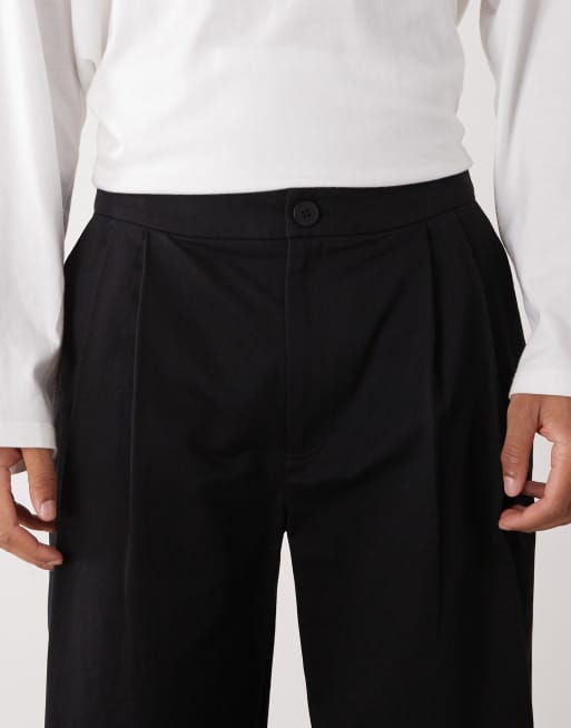 Reclaimed Vintage - Pantalon ample habillé à doubles pinces - Noir, 5 de 5