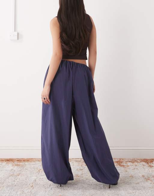 Reclaimed Vintage - Pantalon bouffant à carreaux - Marron et bleu, 3 de 5