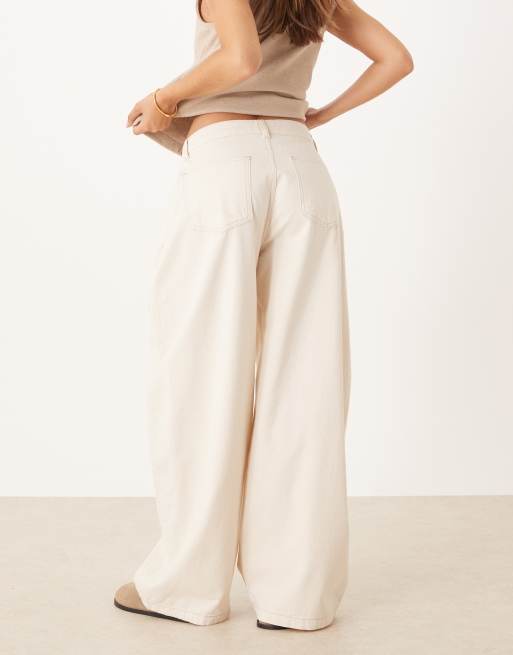Reclaimed Vintage - Pantalon bouffant boutonné - Écru, 5 de 5