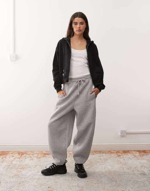 Reclaimed Vintage - Pantalon de jogging coupe bouffante - Gris chiné