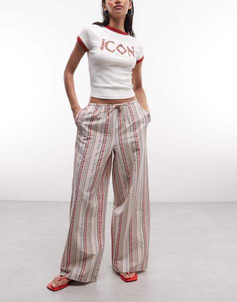 Reclaimed Vintage - Pantalon décontracté à rayures - Rose et vert - view 1