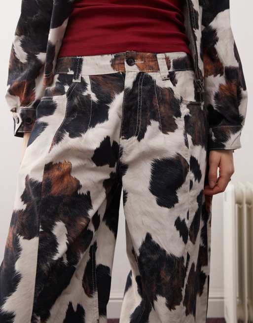 Reclaimed Vintage - Pantalon large d'ensemble à imprimé vache, 3 de 5