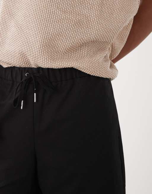 Reclaimed Vintage - Pantaloncini chino larghi taglio corto neri, 5 di 5