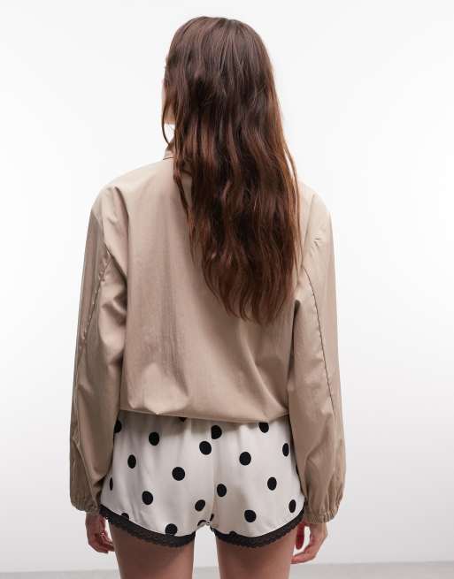Reclaimed Vintage - Pantaloncini stile boxer in raso a pois con pizzo, 5 di 5